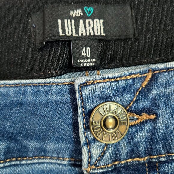 Lularoe Medium Wash Skinny Jeans Magic Elastic Waistband Capsule L-161367 - Picture 8 of 11